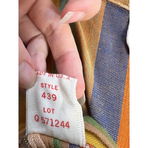 Vtg 60s QUEEN CASUALS Striped Two-Piece Top & Skirt Set XS/2 Sanforized - Picture 9 of 9